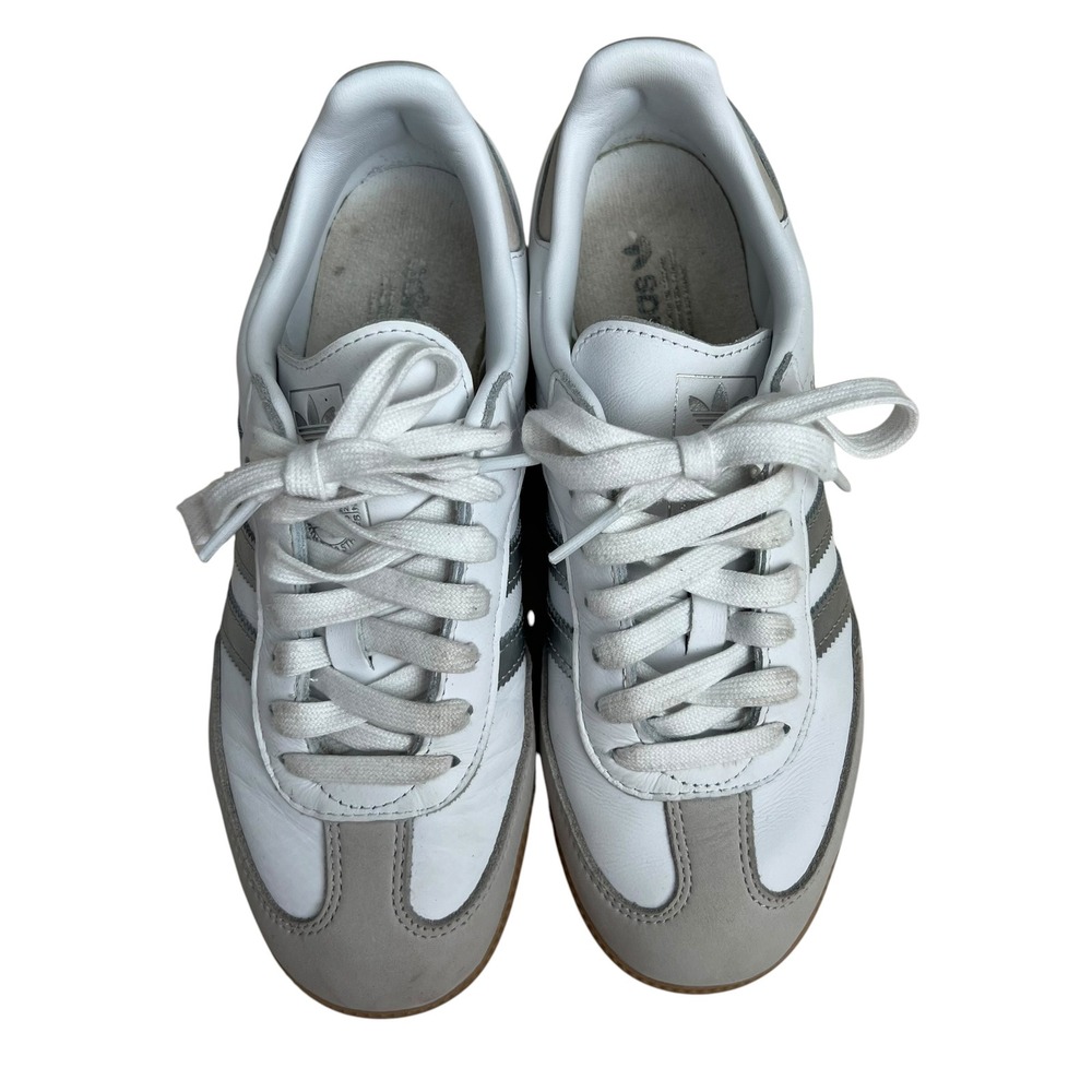 Adidas Cloud White OG Sambas Metallic Silver Sneakers SZ 6 Sporty Casual - Picture 4 of 10